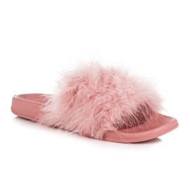 Zapatillas con pelo rosado 3