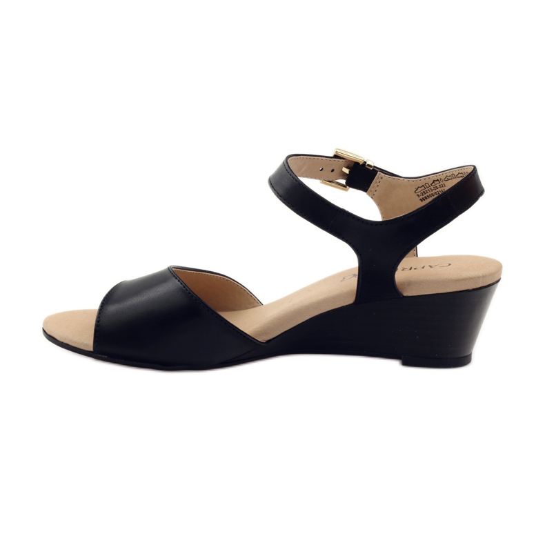 Caprice zapatos de mujer sandalias de piel 28213 negro 2