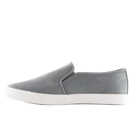 Gris G1205-9 Zapatillas slip-on grises con delicados bordados 3