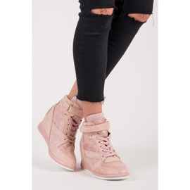 Vices zapatillas cuña atadas rosado 1