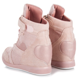 Vices zapatillas cuña atadas rosado 4
