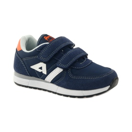 American Club Calzado deportivo con plantilla de piel americana azul marino naranja blanco 1