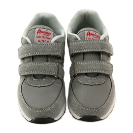American Club Velcro deportivo incrustación de cuero americano rojo gris blanco 4 American Club Velcro deportivo incrustación de cuero americano rojo gris blanco 4