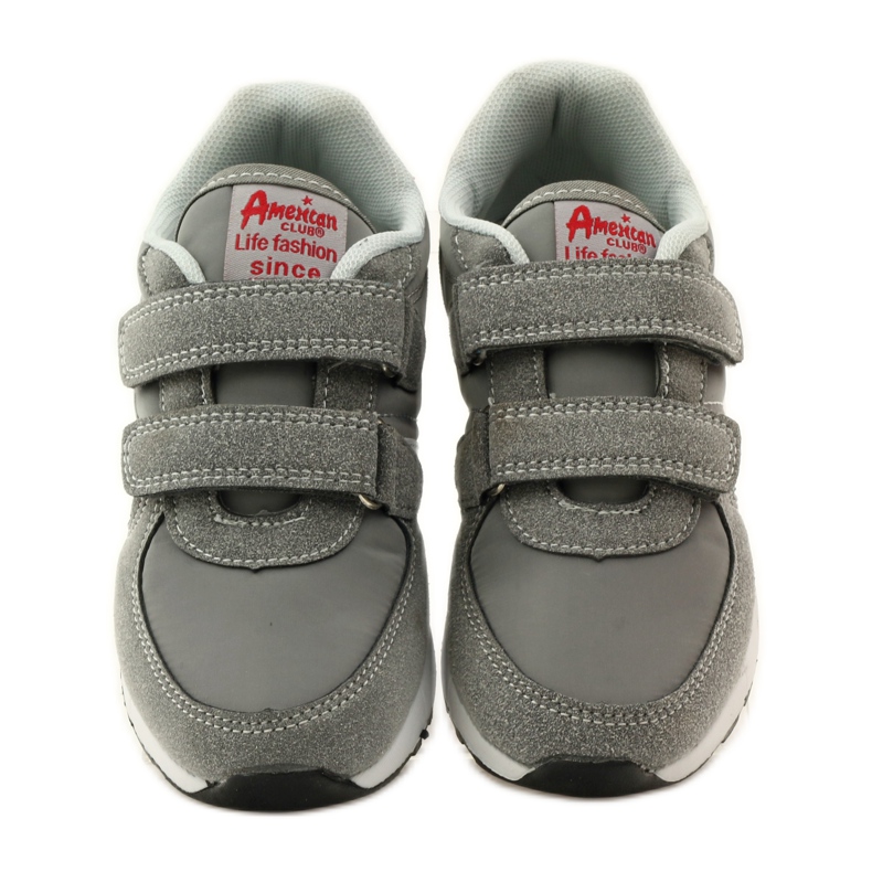 American Club Velcro deportivo incrustación de cuero americano rojo gris blanco 4 American Club Velcro deportivo incrustación de cuero americano rojo gris blanco 4