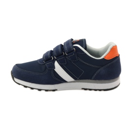 American Club Deportivas americanas con plantilla de piel azul marino naranja blanco 2