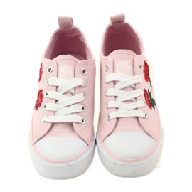 American Club Deportivas con rosas bordadas Americana 17035 rosado rojo verde 4