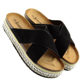 Pantuflas negras de mujer negras CK15P negras negro 2