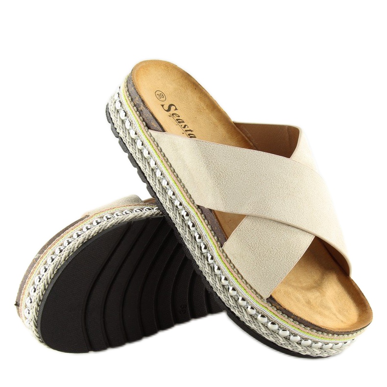 Pantuflas mujer beige CK15P beige 1