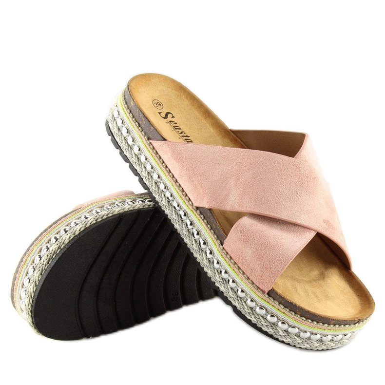 Rosa Pantuflas mujer rosa CK15P rosa 1