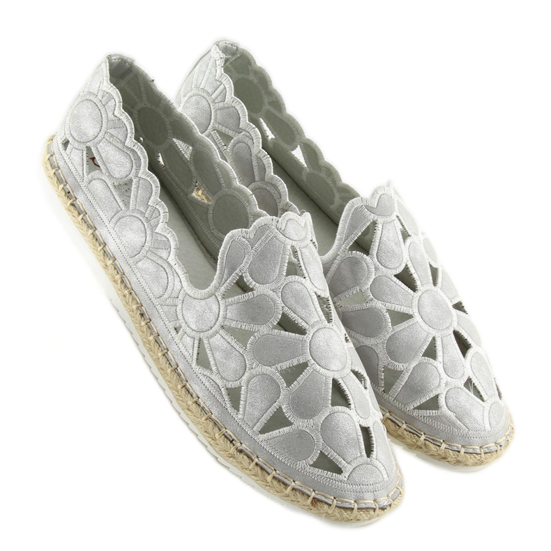 Alpargatas mujer caladas plateadas LT86 Silver gris 1 Alpargatas mujer caladas plateadas LT86 Silver gris 1