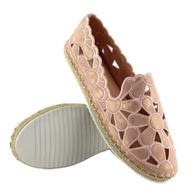 Alpargatas rosas caladas para mujer LT86 Champagne rosado 2