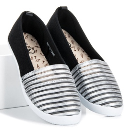 Mckeylor Zapatillas slip on negras y plateadas negro 5