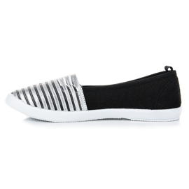 Mckeylor Zapatillas slip on negras y plateadas negro 3