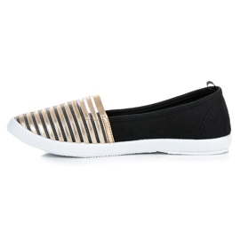 Mckeylor Zapatillas slip on negras y doradas amarillo negro 6