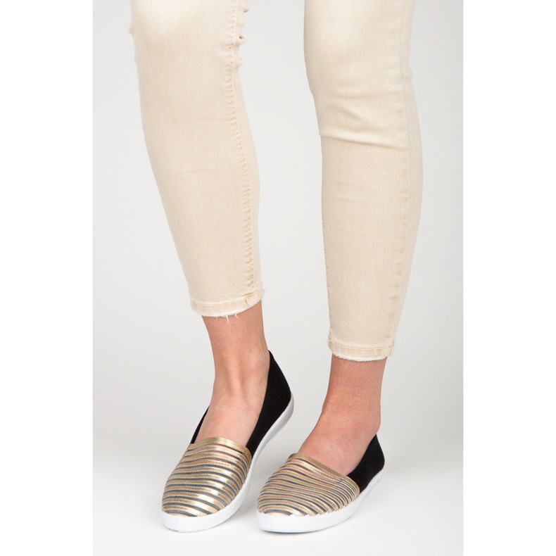 Mckeylor Zapatillas slip on negras y doradas amarillo negro 2 Mckeylor Zapatillas slip on negras y doradas amarillo negro 2