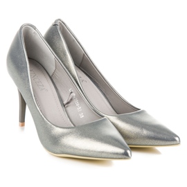 Vinceza Alfileres de perlas elegantes gris 5