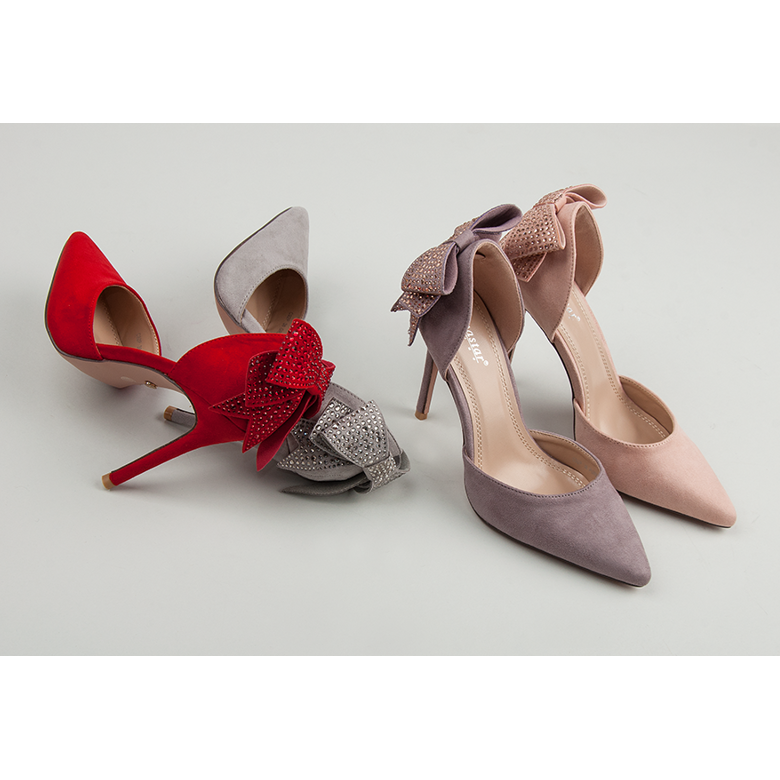 Seastar Tacones De Ante Con Lazo gris 1 Seastar Tacones De Ante Con Lazo gris 1