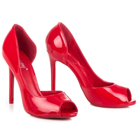 Seastar Tacones abiertos lacados rojo 5