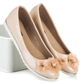 Vices Bailarinas lacadas con flores marrón 1