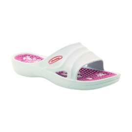 American Club Zapatillas americanas de foam blanco para la piscina rosa 1