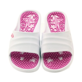 American Club Zapatillas americanas de foam blanco para la piscina rosa 4