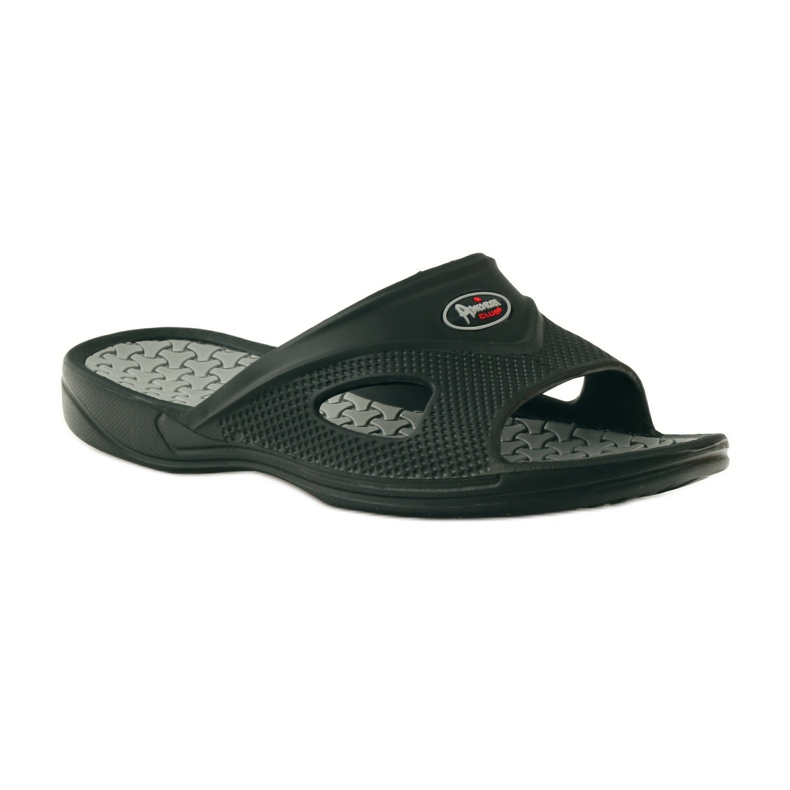 American Club Chanclas de piscina de espuma para hombre parte americana gris negro 1