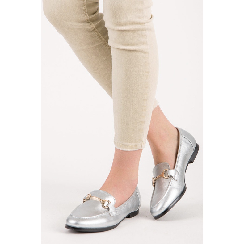 Vices Mocasines slip-on plateados gris 1 Vices Mocasines slip-on plateados gris 1