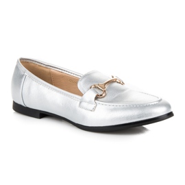 Vices Mocasines slip-on plateados gris 3