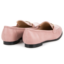 Vices mocasines sin cordones rosado 4