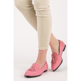 Vices Mocasines con flecos rosado 2