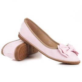 Seastar Bailarinas canalé con lazo rosado 6