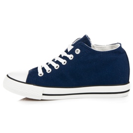Kayla zapatillas cuña atadas azul 4
