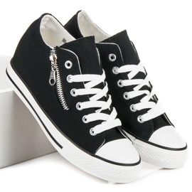 Kayla zapatillas cuña atadas negro 1 Kayla zapatillas cuña atadas negro 1