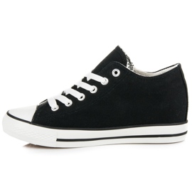 Kayla zapatillas cuña atadas negro 4