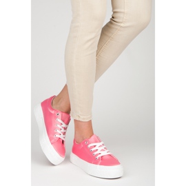Kylie Zapatillas de satén en la plataforma rosado 6
