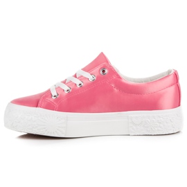 Kylie Zapatillas de satén en la plataforma rosado 3
