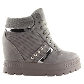Gris Deportivas grises de mujer AT-0650-L Gris 4