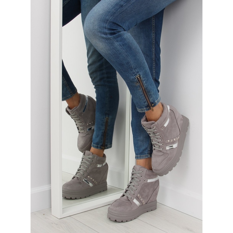 Gris Deportivas grises de mujer AT-0650-L Gris 2