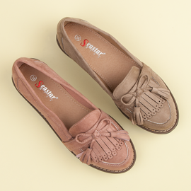 Seastar Mocasines con flecos rosado 1
