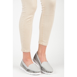 Vinceza Mocasín piel serpiente gris 1