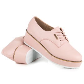Vices Zapatos cuña atados vicios rosado 6