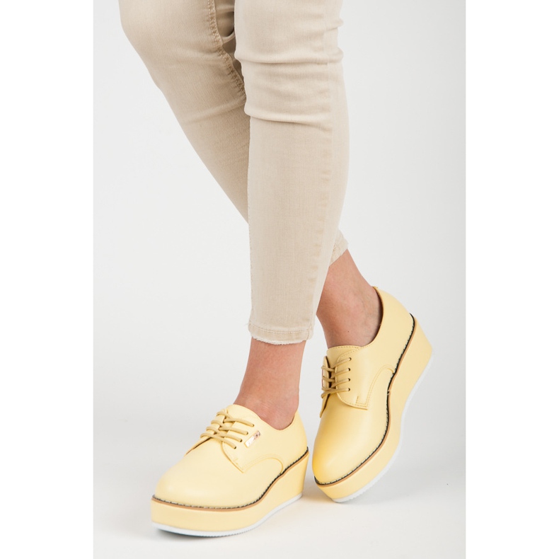 Vices Zapatos cuña atados vicios amarillo 2 Vices Zapatos cuña atados vicios amarillo 2