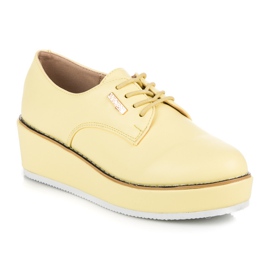 Vices Zapatos cuña atados vicios amarillo 3