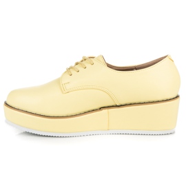 Vices Zapatos cuña atados vicios amarillo 4