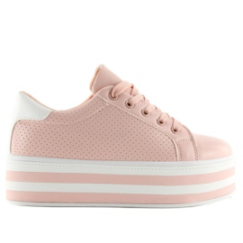 Zapatillas rosas rosas en una suela alta. rosado 1