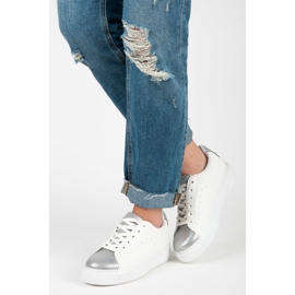 Zapatillas atadas con estampado de serpiente blanco 2