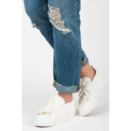 Zapatillas slip-on con lazo blanco 3