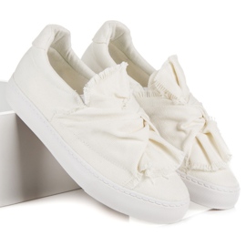 Zapatillas slip-on con lazo blanco 6