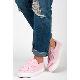 Zapatillas slip-on con lazo rosado 3