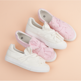 Zapatillas slip-on con lazo rosado 1